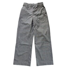 Gap Easy Trouser Womens Black Plaid Wide Leg High Rise Elastic Back Pants 6